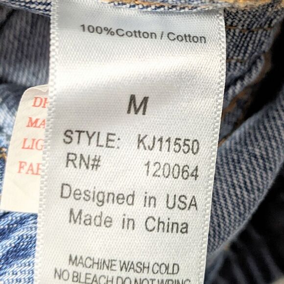 NWT MONO B Cropped Ribbed Hem Denim Jean Jacket M - Picture 6 of 7